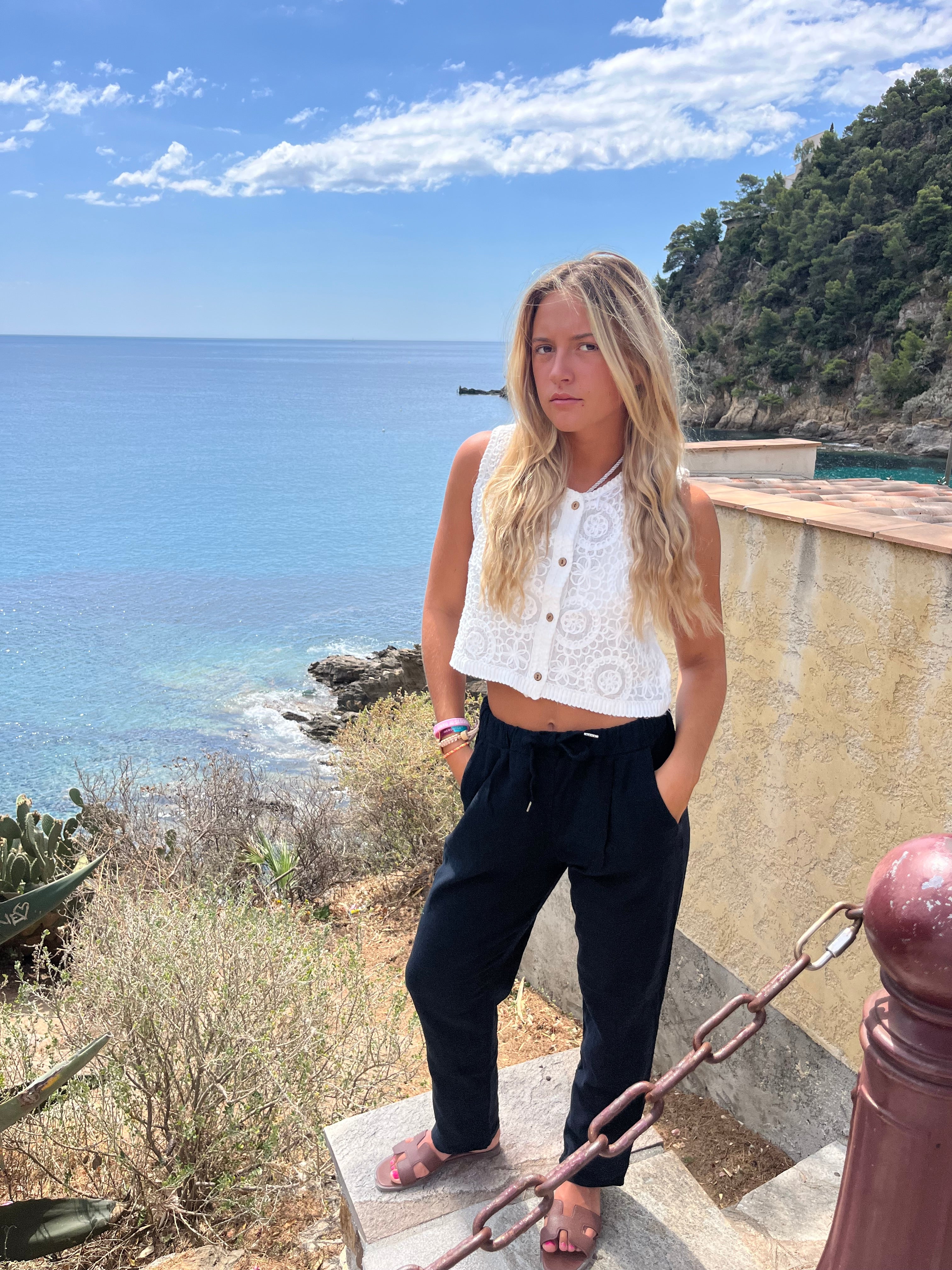 Pantalon en lin noir